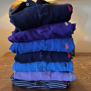 Ralph Lauren (lot of 7) Navy, Purple, and Blue Polos